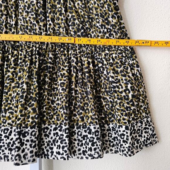ULLA JOHNSON Amira Leopard Print Long Puff Sleeve Mock Neck Mini Dress Sz 2 - Picture 14 of 16